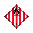Знак опасности "Легковоспламеняющиеся твердые вещества" 4 класс